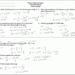 Snell's law practice worksheet answers