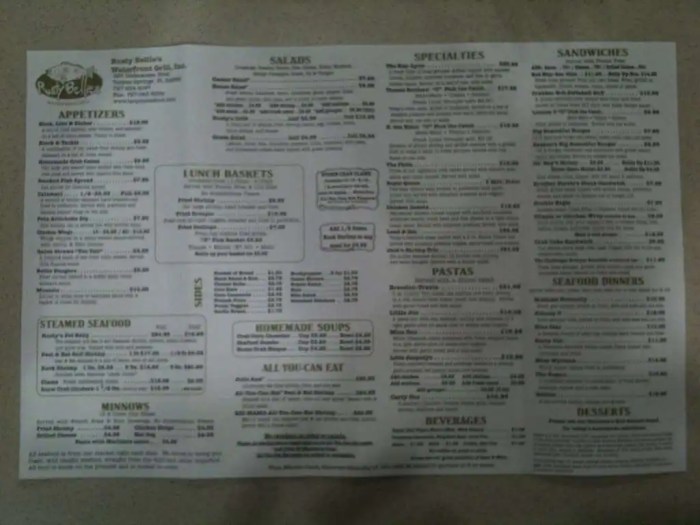 Rusty bellies tarpon springs menu