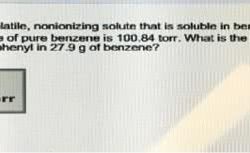 Biphenyl is a nonvolatile nonionizing solute