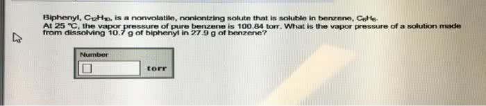 Biphenyl is a nonvolatile nonionizing solute