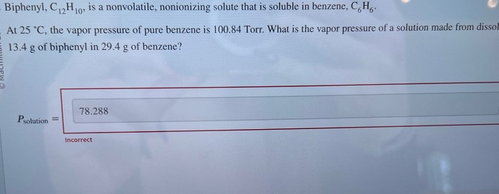 Biphenyl is a nonvolatile nonionizing solute