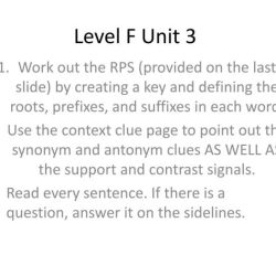 Vocabulary level f unit 3 choosing the right word