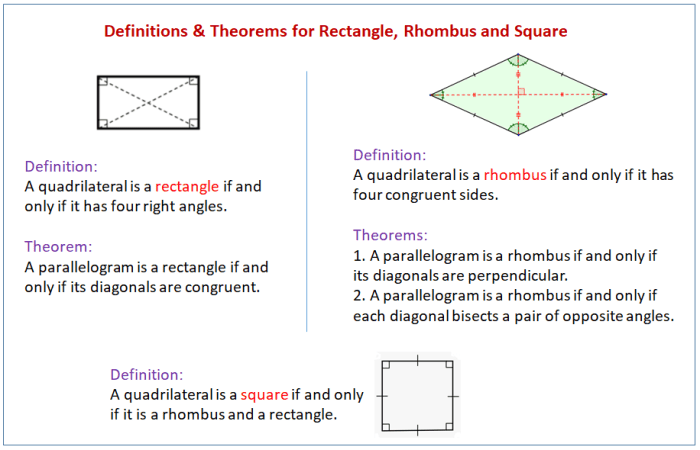 Rectangles rhombuses and squares worksheet answers